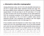 Alternative rules [for cryptography]
