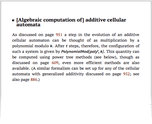 [Algebraic computation of] additive cellular automata