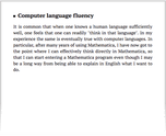 Computer language fluency
