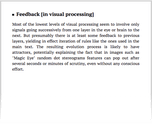 Feedback [in visual processing]
