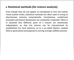 Statistical methods [for texture analysis]