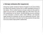 Entropy estimates [for sequences]