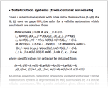 Substitution systems [from cellular automata]