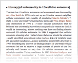 History [of universality in 1D cellular automata]