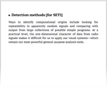 Detection methods [for SETI]