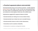 Practical arguments [about exterrestrials]
