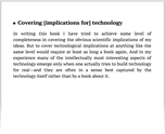 Covering [implications for] technology