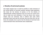 Density of universal systems