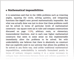 Mathematical impossibilities