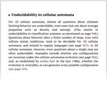 Undecidability in cellular automata