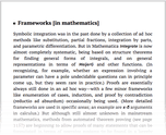 Frameworks [in mathematics]