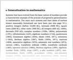 Generalization in mathematics