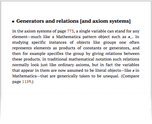 Generators and relations [and axiom systems]
