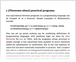 [Theorems about] practical programs