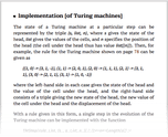 Implementation [of Turing machines]