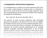  Computation of [recursive] sequences