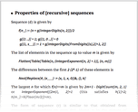 Properties of [recursive] sequences