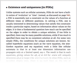 Existence and uniqueness [in PDEs]
