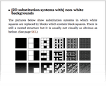 [2D substitution systems with] non-white backgrounds