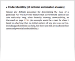 Undecidability [of cellular automaton classes]