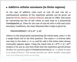 Additive cellular automata [in finite regions]