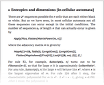 Entropies and dimensions [in cellular automata]