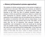 History [of dynamical systems approaches]