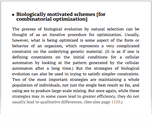 Biologically motivated schemes [for combinatorial optimization]