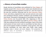 History of snowflake studies