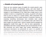 Models of crystal growth