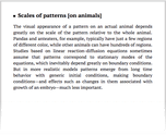 Scales of patterns [on animals]