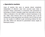 Speculative markets