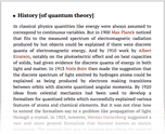 History [of quantum theory]