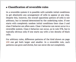 Classification of reversible rules