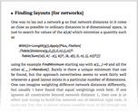 Finding layouts [for networks]