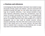 Citations and references