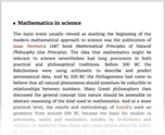 Mathematics in science