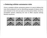 Deducing cellular automaton rules