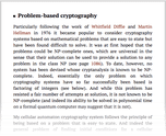 Problem-based cryptography