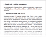 Quadratic residue sequences