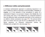 Difference tables and polynomials