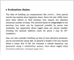 Evaluation chains