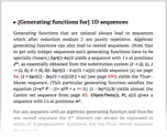 [Generating functions for] 1D sequences