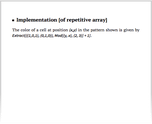 Implementation [of repetitive array]