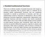 Standard mathematical functions