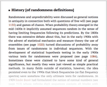 History [of randomness definitions]