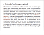 History [of auditory perception]