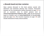 [Sounds based on] time variation