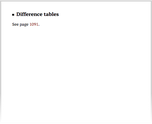 Difference tables