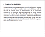 Origin of probabilities